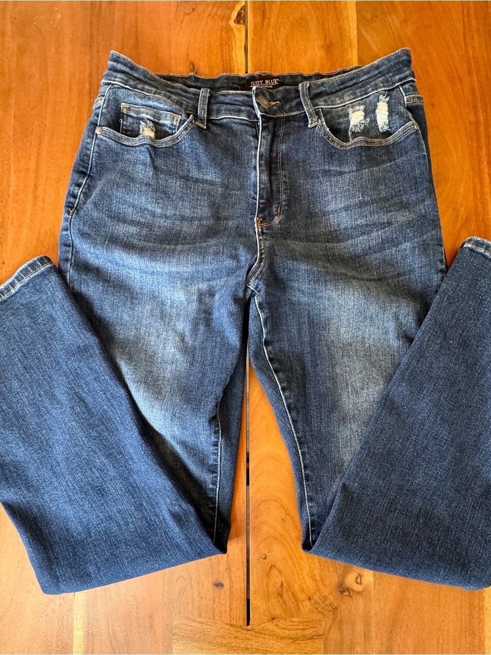 Judy Blue Slim Bootcut Distressed Stretch Jeans 18W